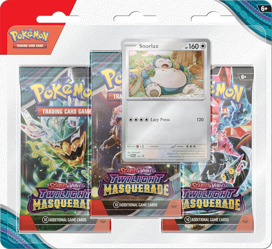 Pokemon TCG: Twilight Masquerade - 3 Pack Blister - Snorlax