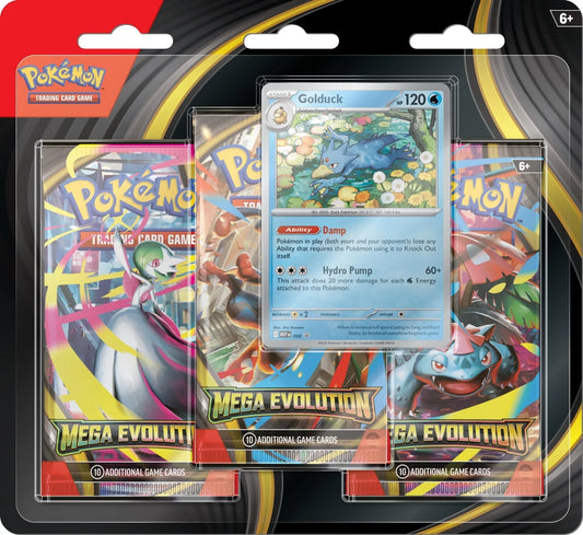 Pokemon TCG: Mega Evolution - 3 Pack Blister - Golduck